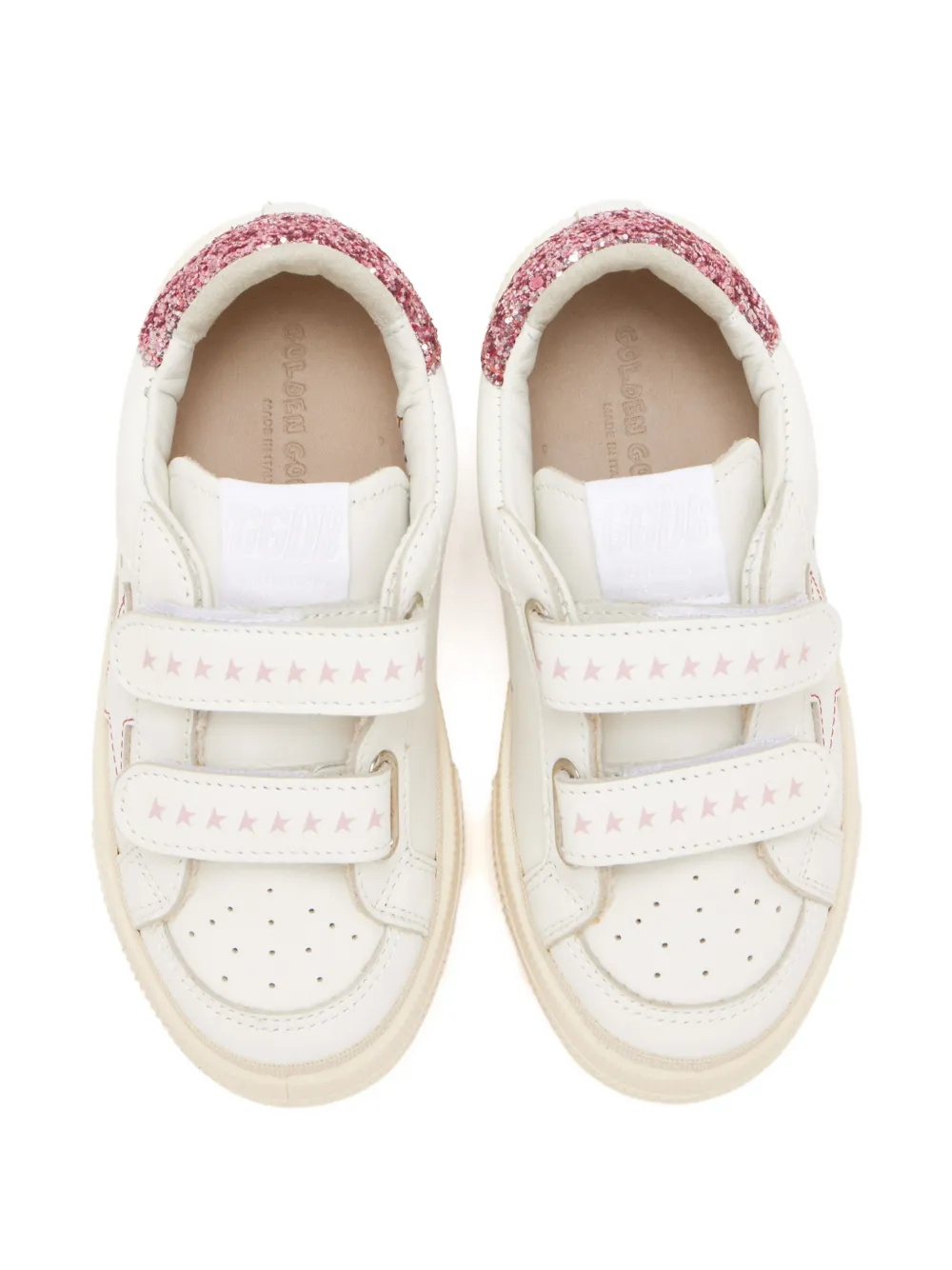 Golden Goose Kids glitter May School sneakers Wit