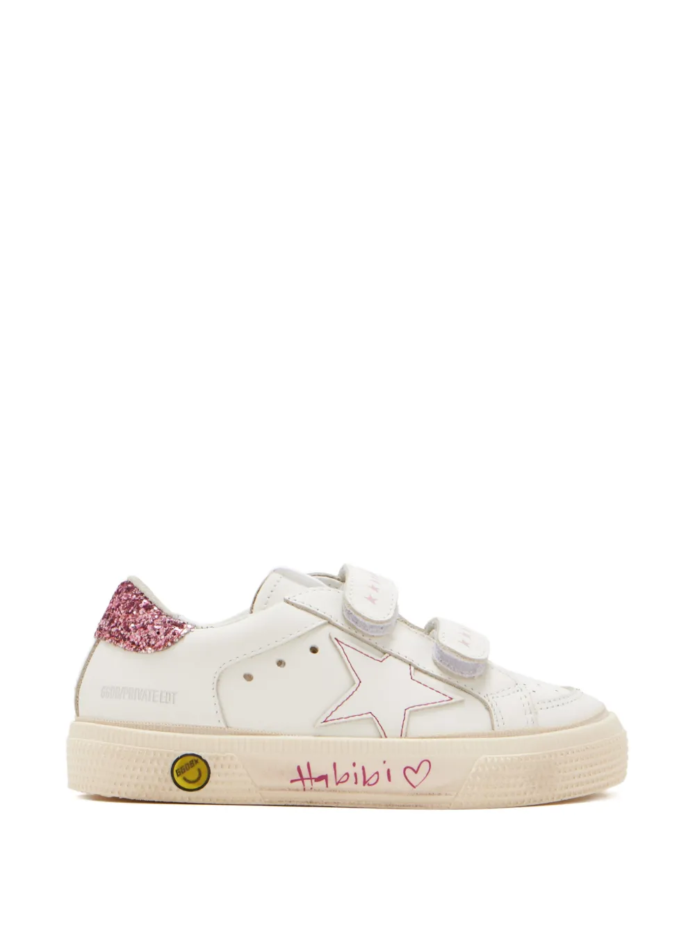 Golden Goose Kids glitter May School sneakers - Bianco