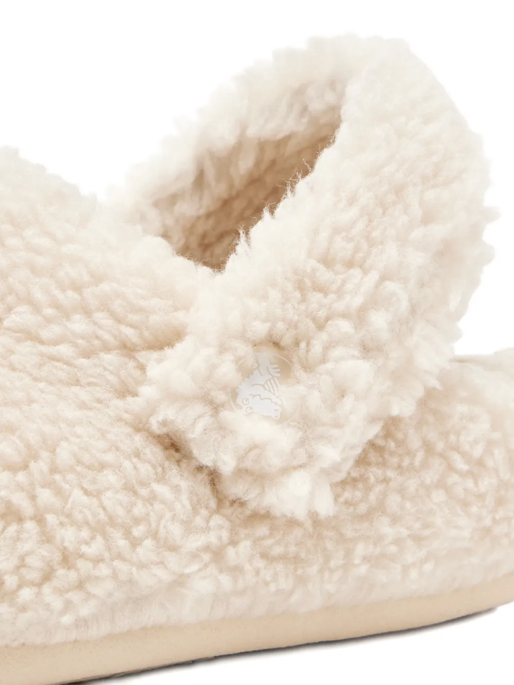 Crocs Kids Slippers van imitatielamswol met bandje Beige