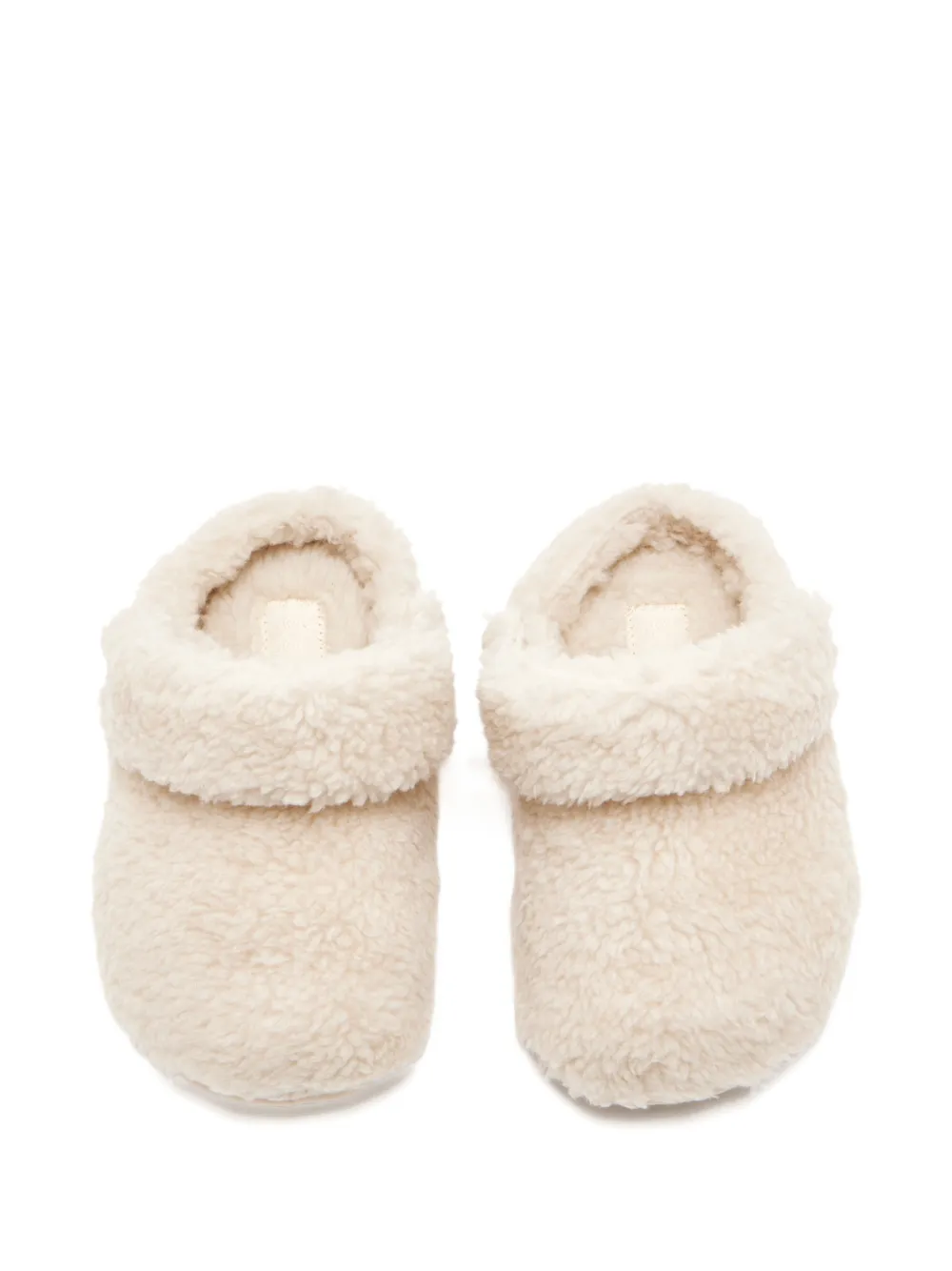 Crocs Kids Slippers van imitatielamswol met bandje Beige