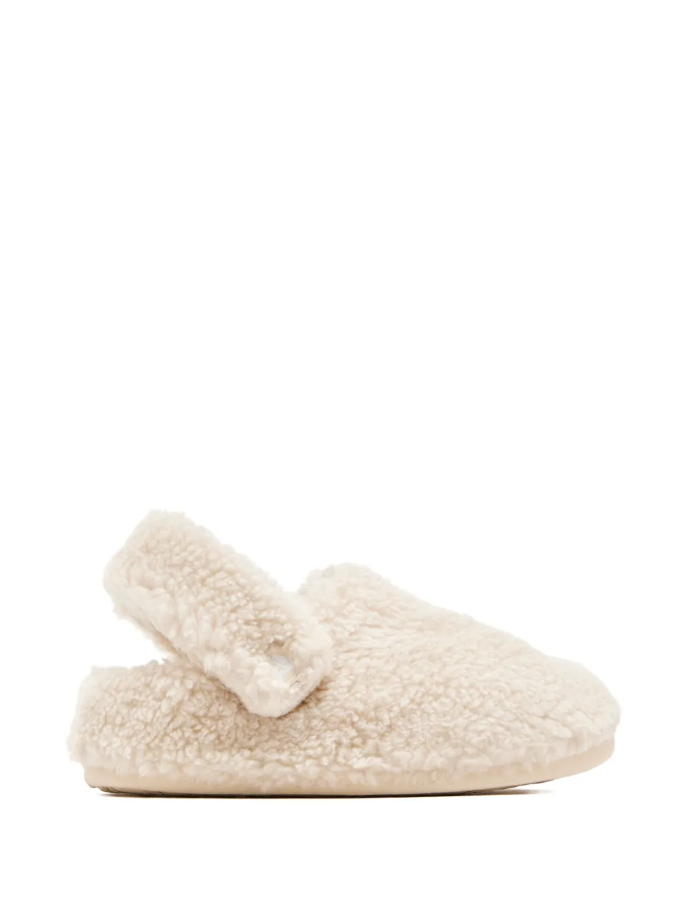 Crocs Kids Slippers van imitatielamswol met bandje Beige