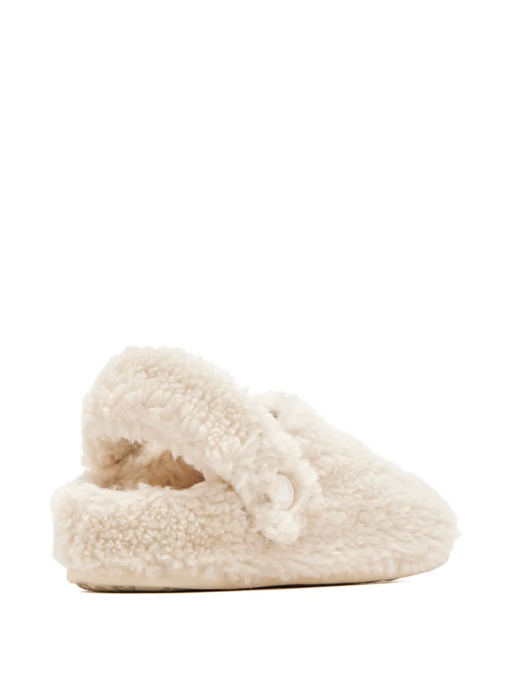 Crocs Kids Slippers van imitatielamswol met bandje Beige