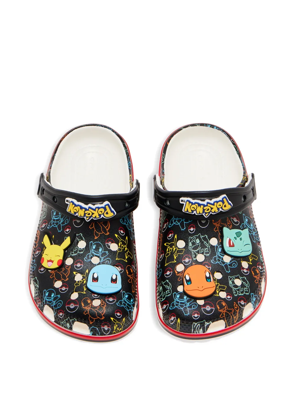 Crocs Kids x Pokémon characters-appliqués clogs Zwart