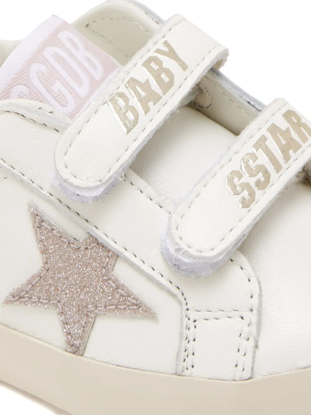 Golden Goose Kids glitter star strap trainers Wit