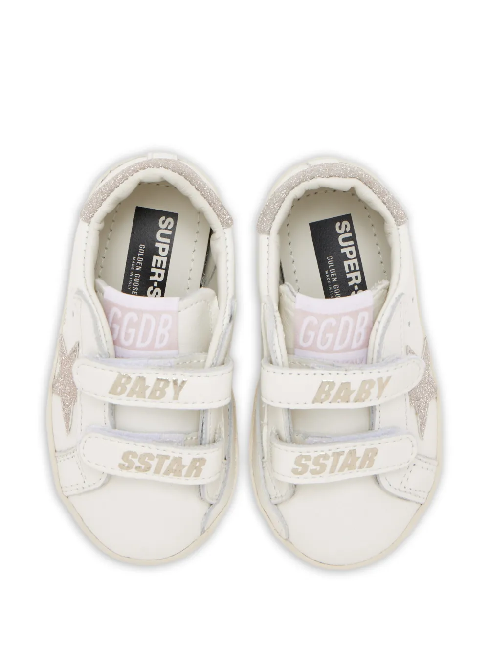 Golden Goose Kids glitter star strap trainers Wit