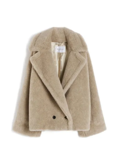 Max Mara double-breasted teddy coat