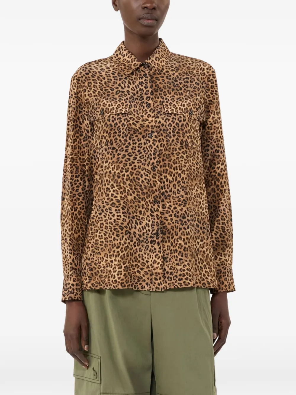  Weekend Max Mara Wkdlemma Leopard-print Silk Shirt - Brown 
