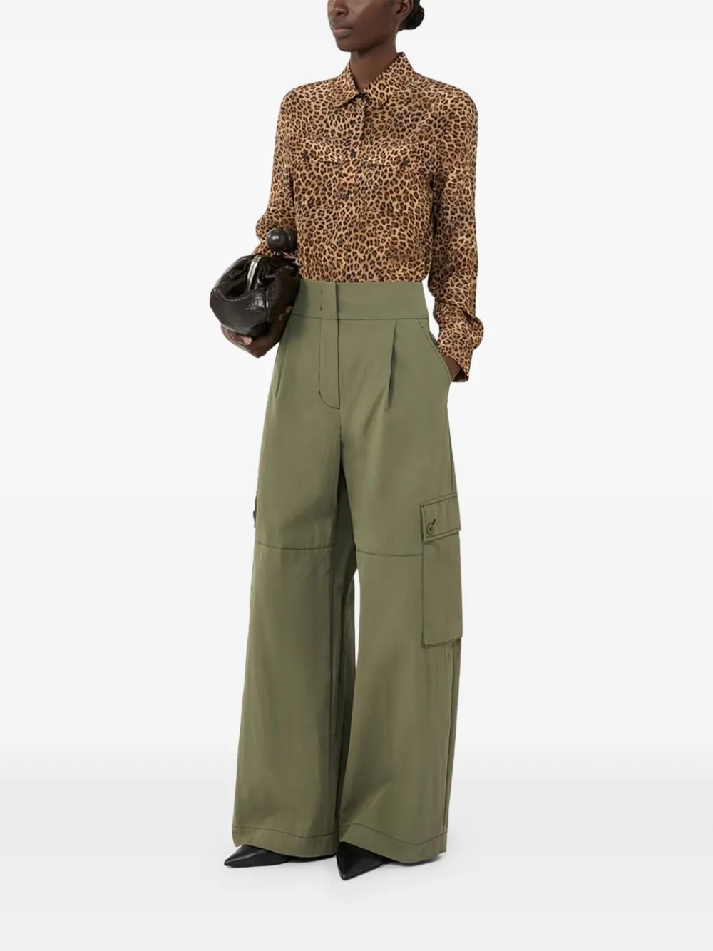  Weekend Max Mara Wkdlemma Leopard-print Silk Shirt - Brown 