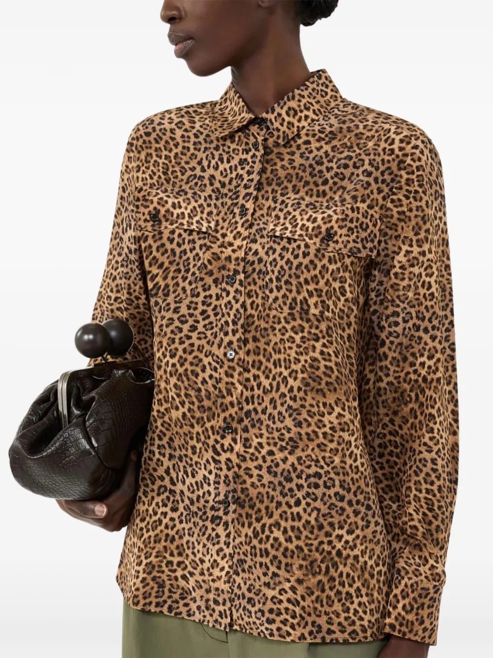 Weekend Max Mara Wkdlemma zijden blouse met luipaardprint Bruin