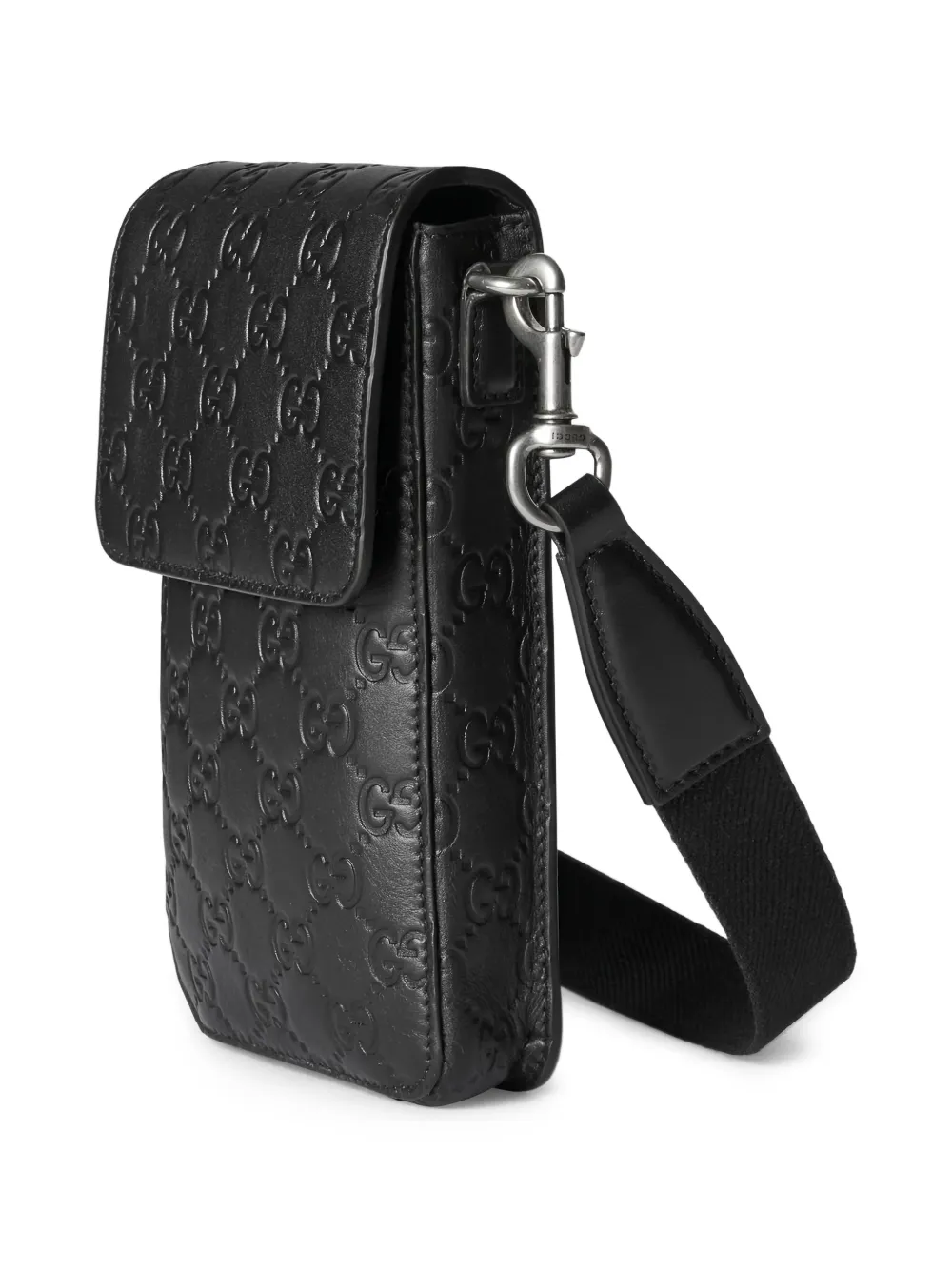  Gucci Gg-embossed Phone Bag - Black 