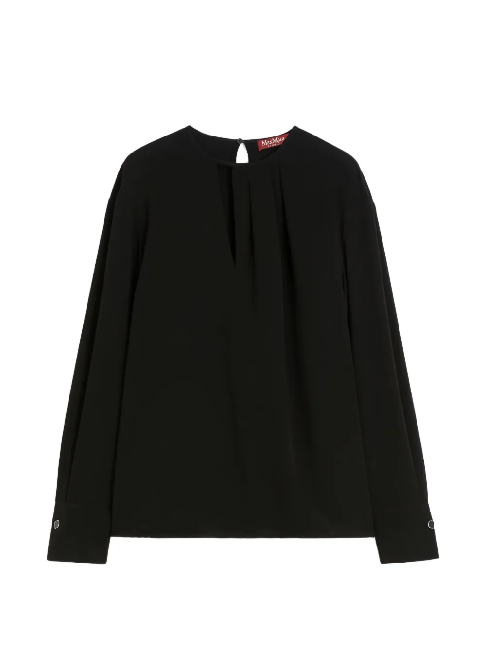 Max Mara pleated keyhole blouse - Nero