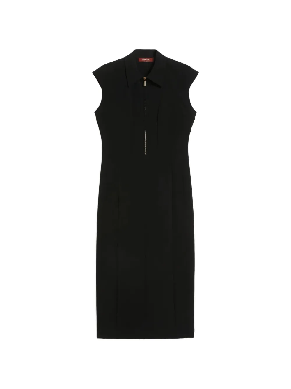 Max Mara Mstalga collared zip-fastening midi dress - Nero