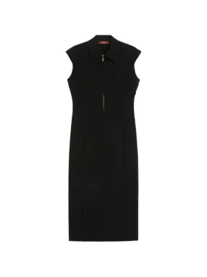 Comme Des Garçons Sleeveless ruffle-trim Midi Dress | Black | FARFETCH