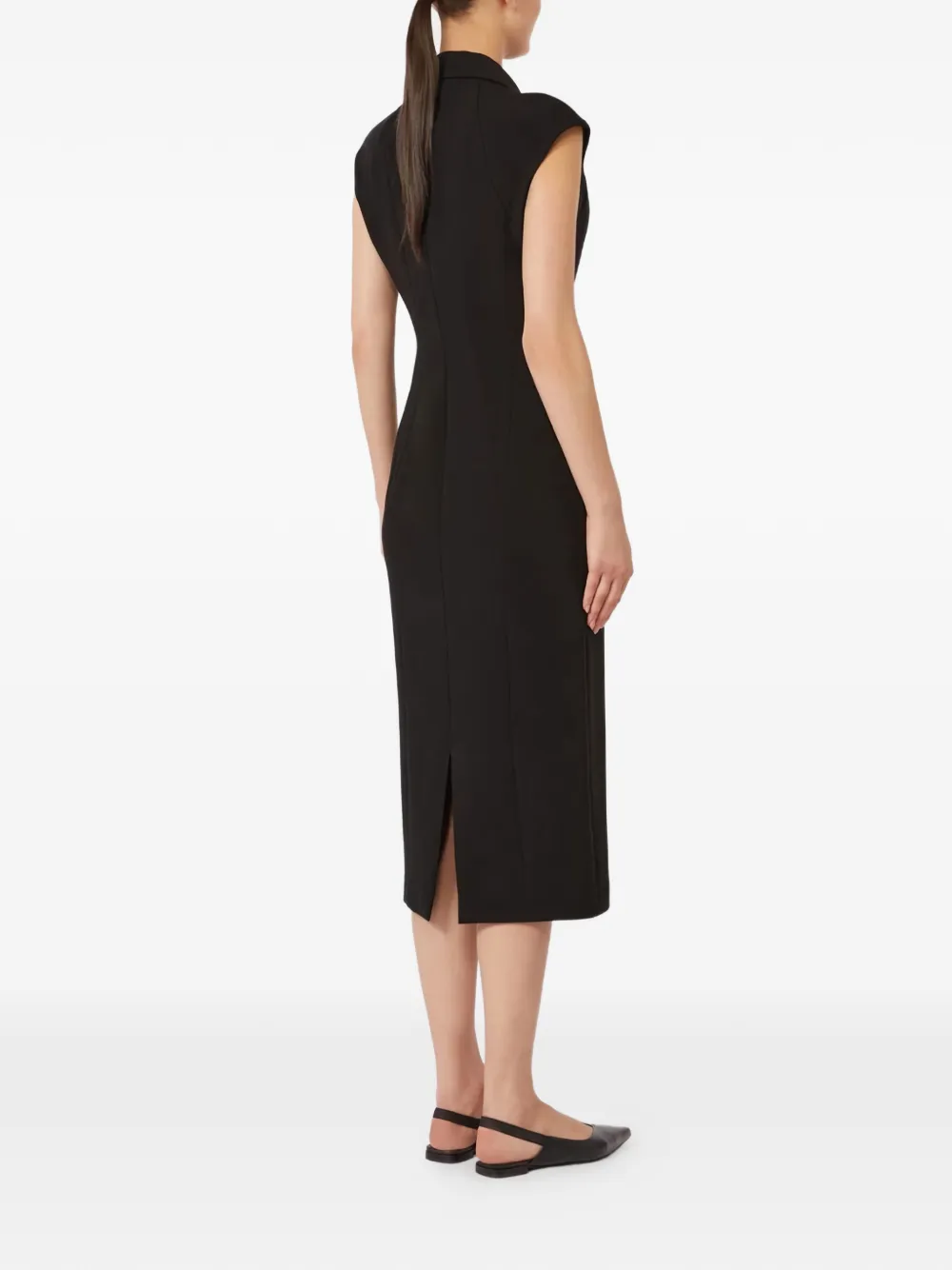 Mstalga Collared Zip-Fastening Midi Dress