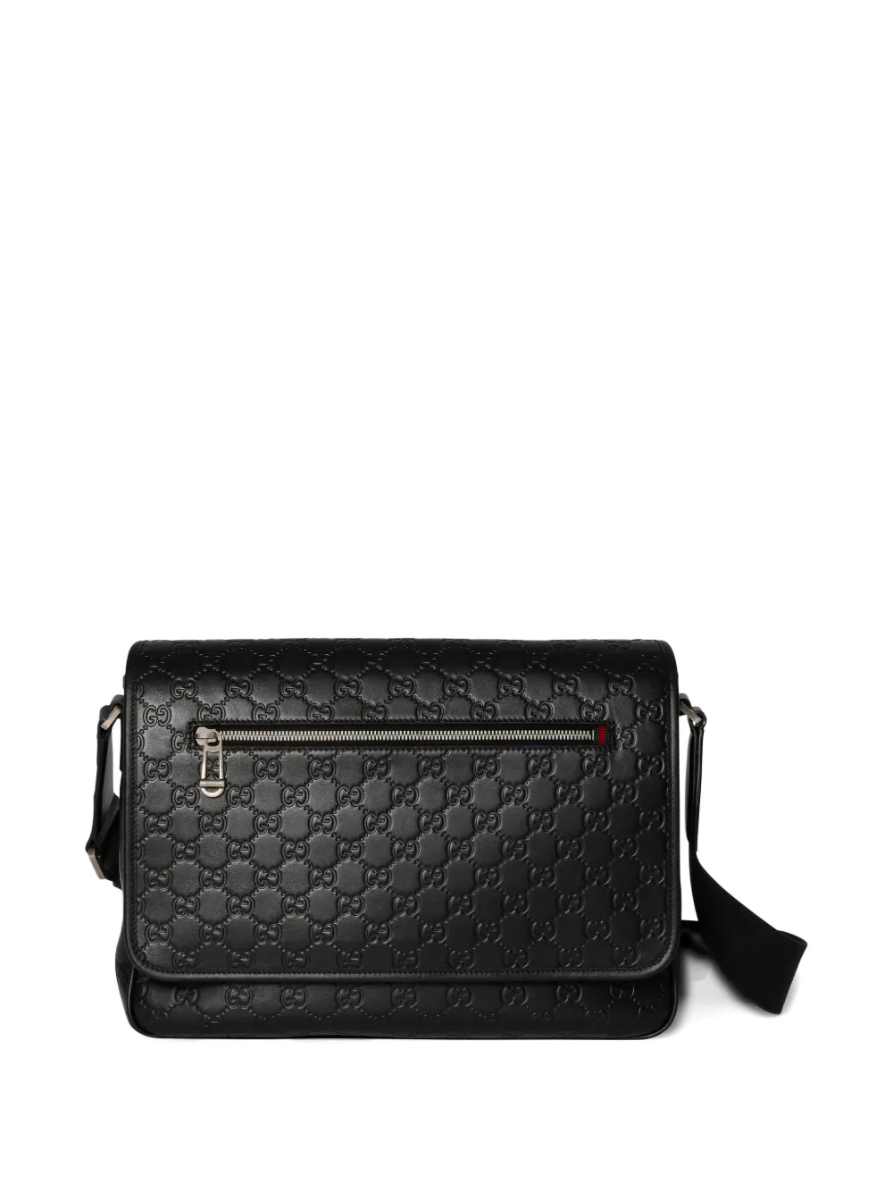 Gucci medium GG Emblem messenger bag - Schwarz