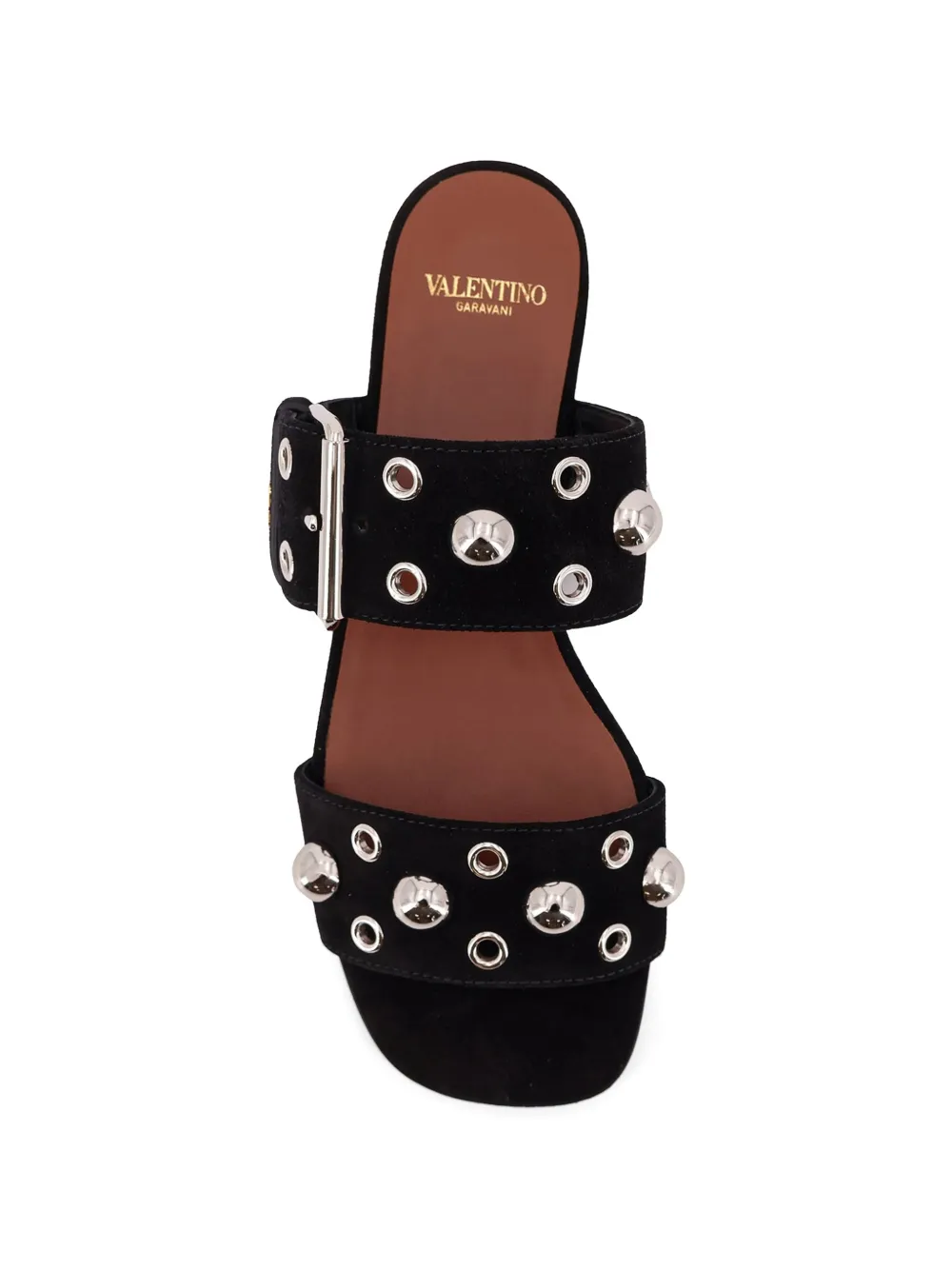 Valentino Garavani Sandalen met gespsluiting en studs Zwart