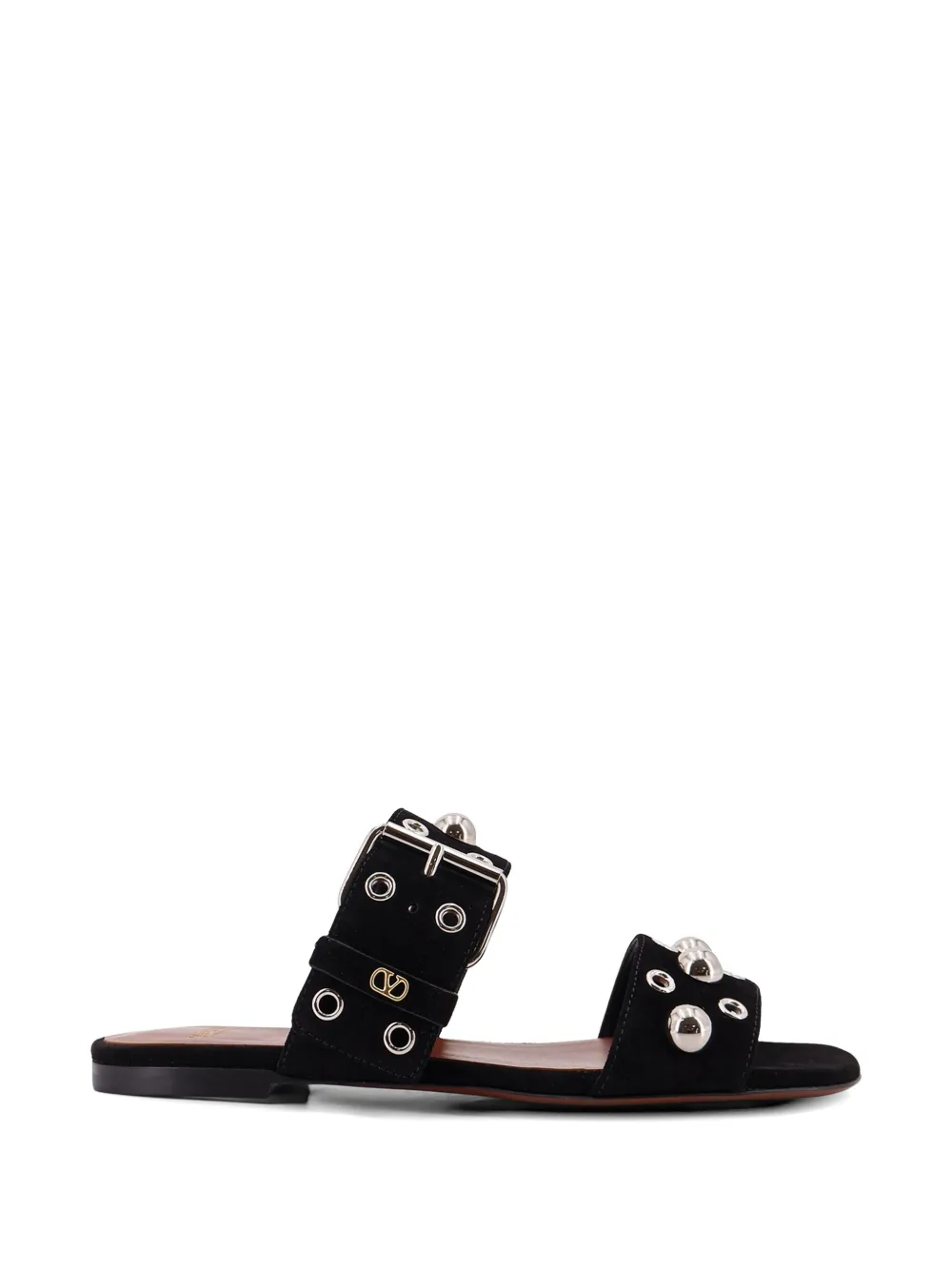 Valentino Garavani buckle-fastening studded sandals - Nero