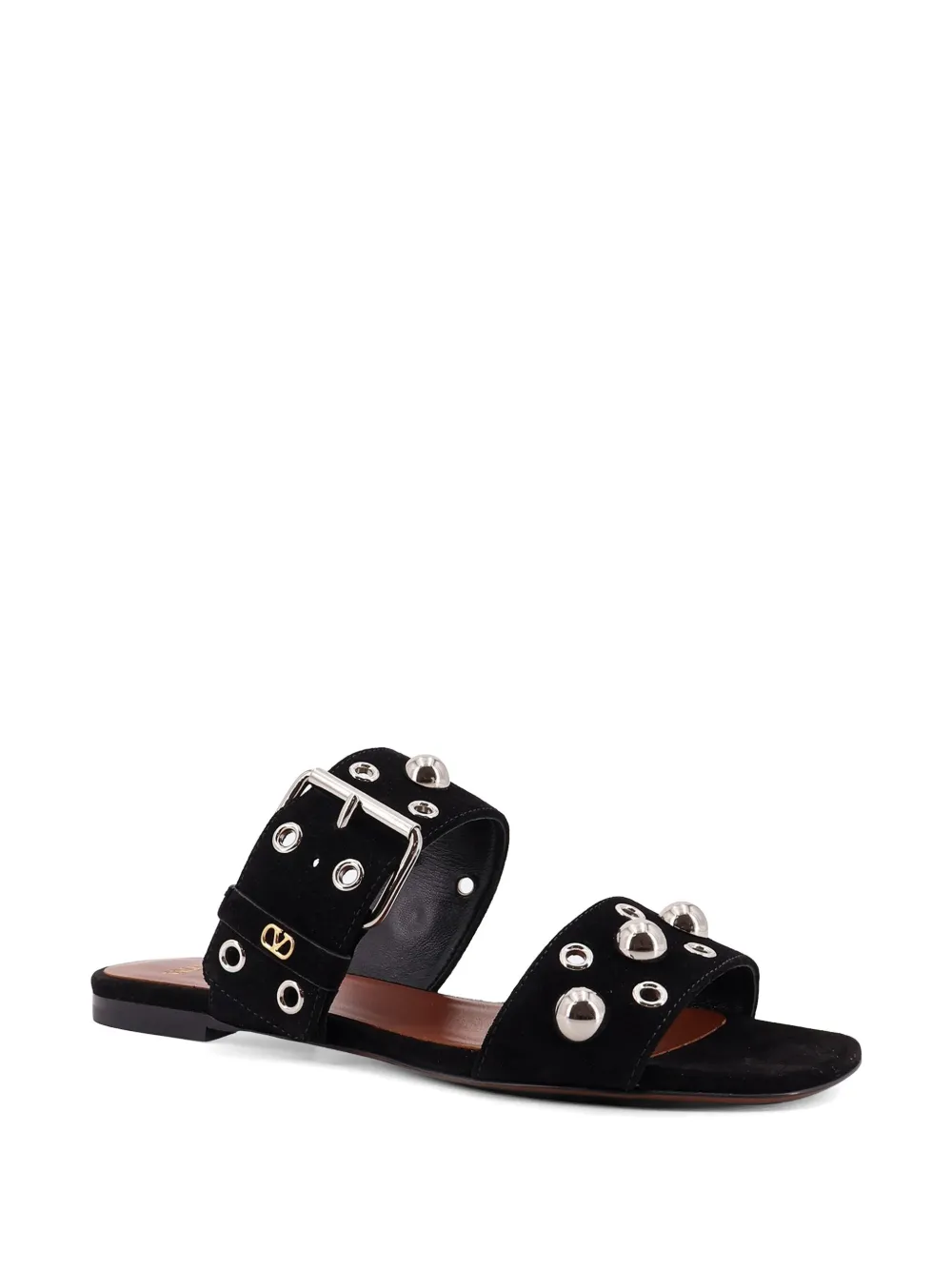 Valentino Garavani Sandalen met gespsluiting en studs Zwart