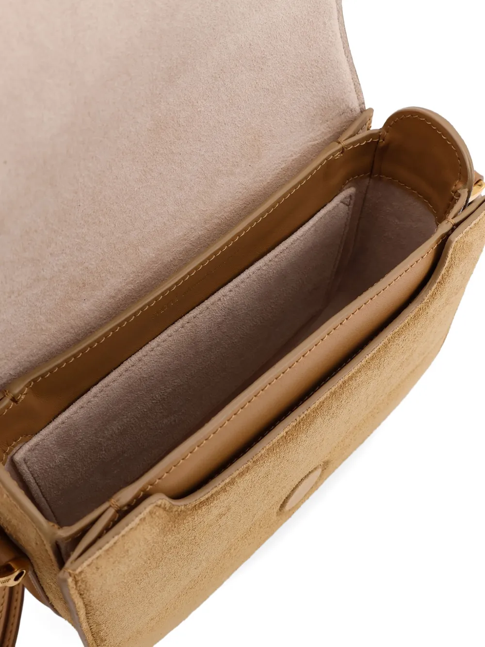 AMI Paris schoudertas met hartpatroon Beige