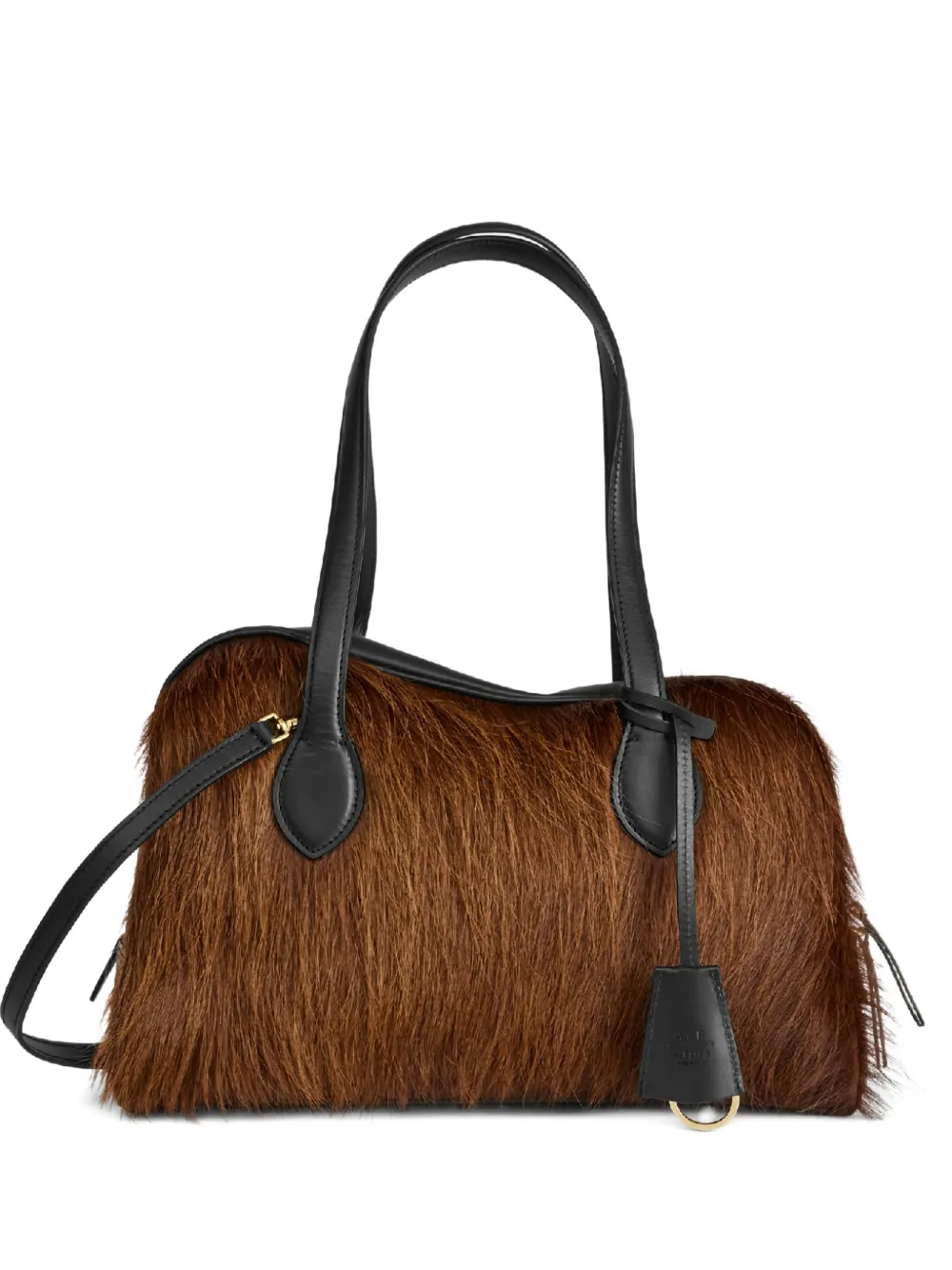 ATP Atelier Noale long-pile zip shoulder bag - Marrone