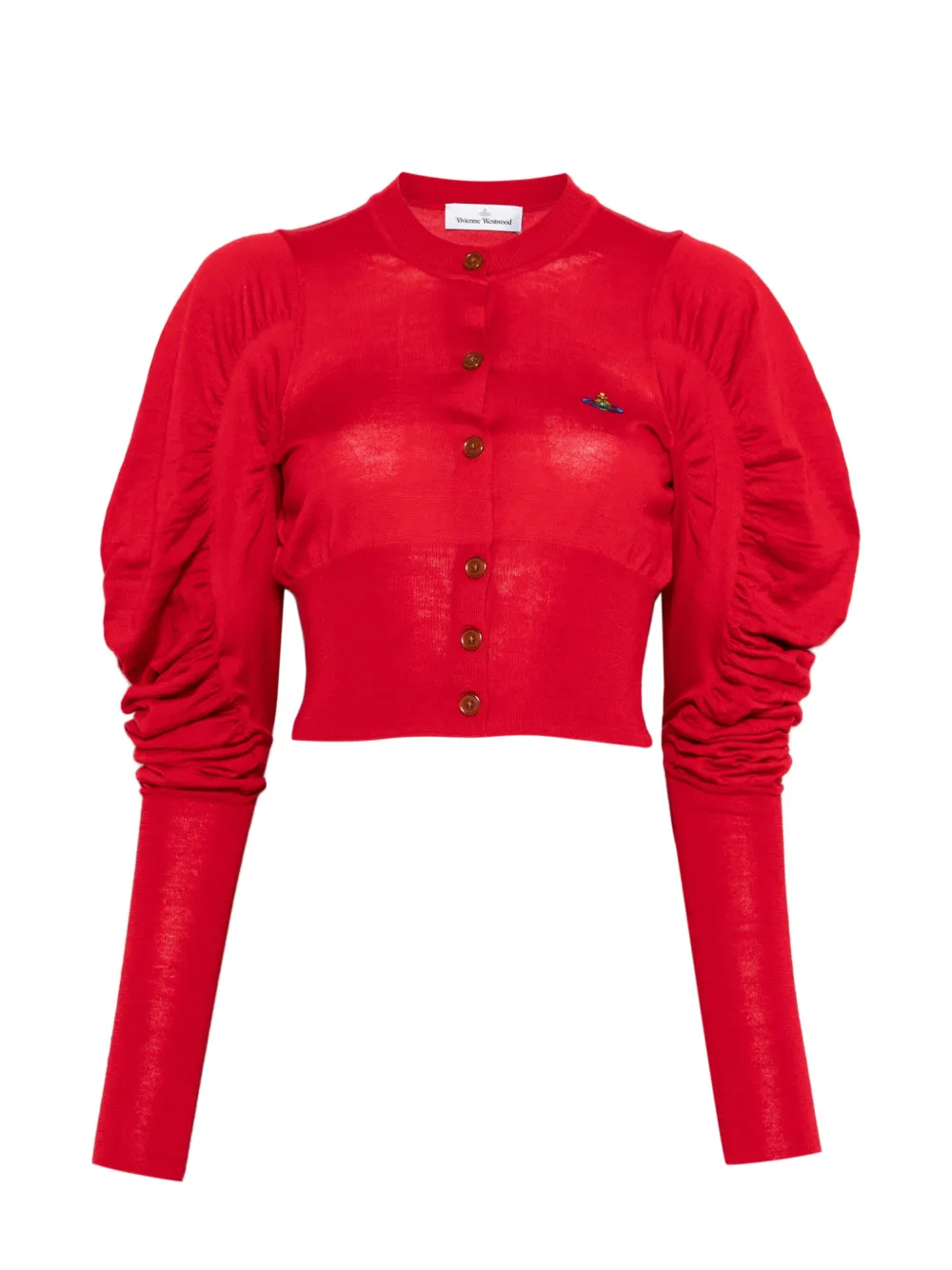 Vivienne Westwood puff-sleeve cardigan - Rot