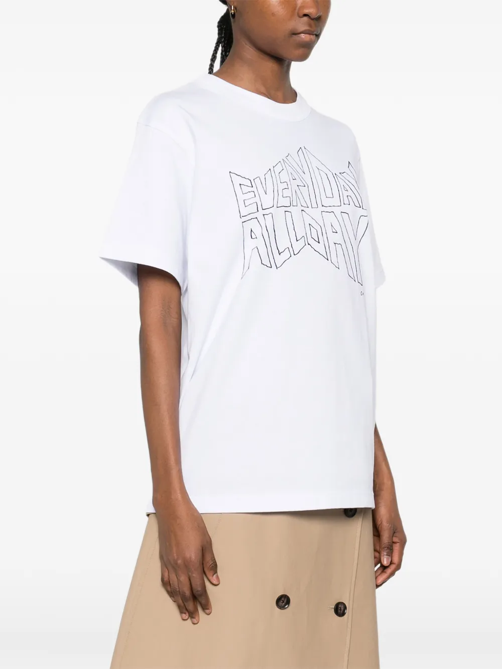 sacai x Geoff T-shirt met ronde hals Wit