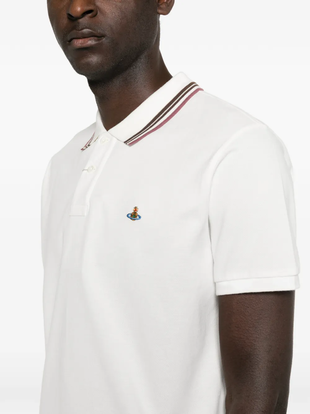 Vivienne Westwood Poloshirt met gestreepte kraag Wit