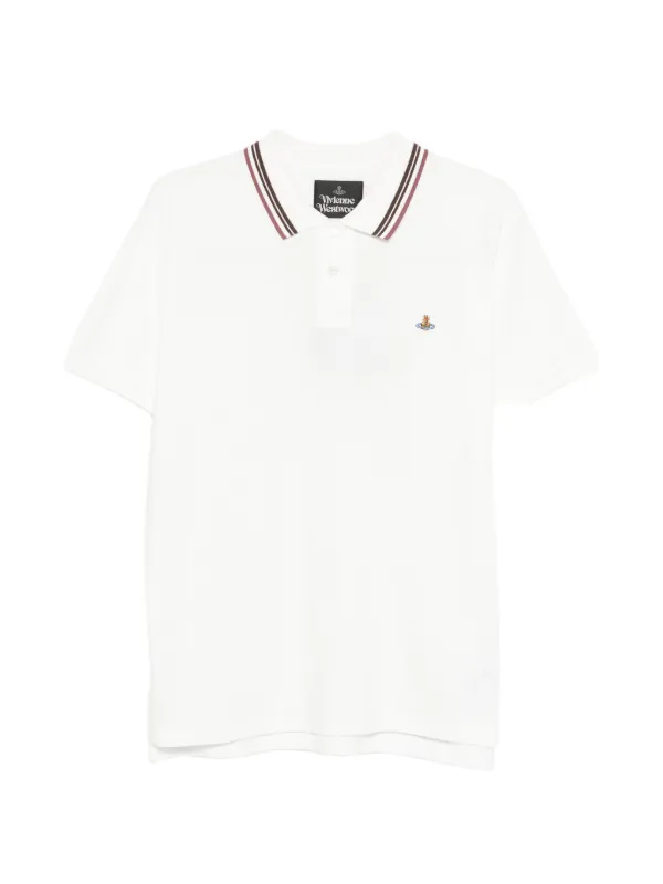 Vivienne Westwood Striped-collar Polo in White