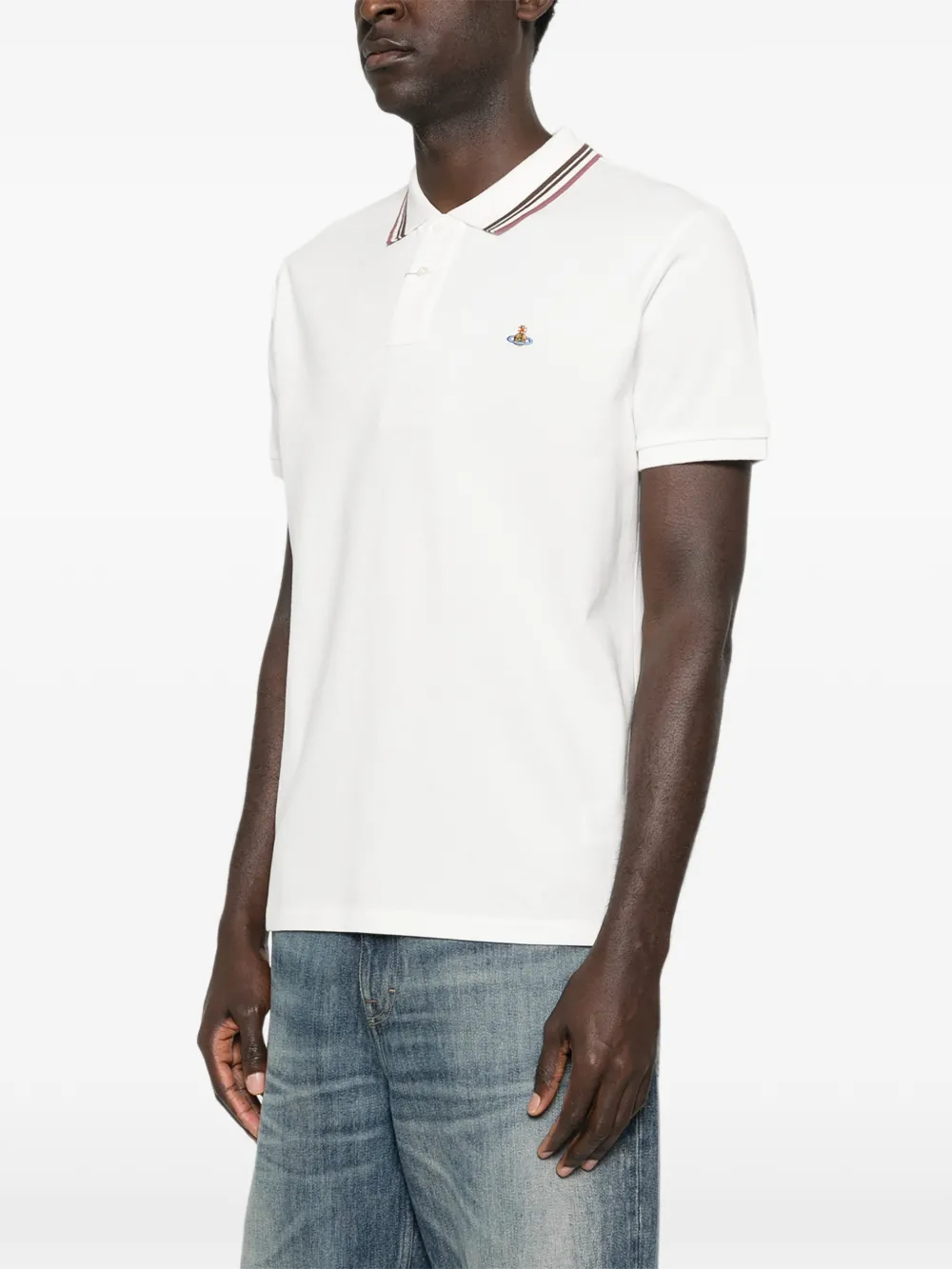 Vivienne Westwood Poloshirt met gestreepte kraag Wit