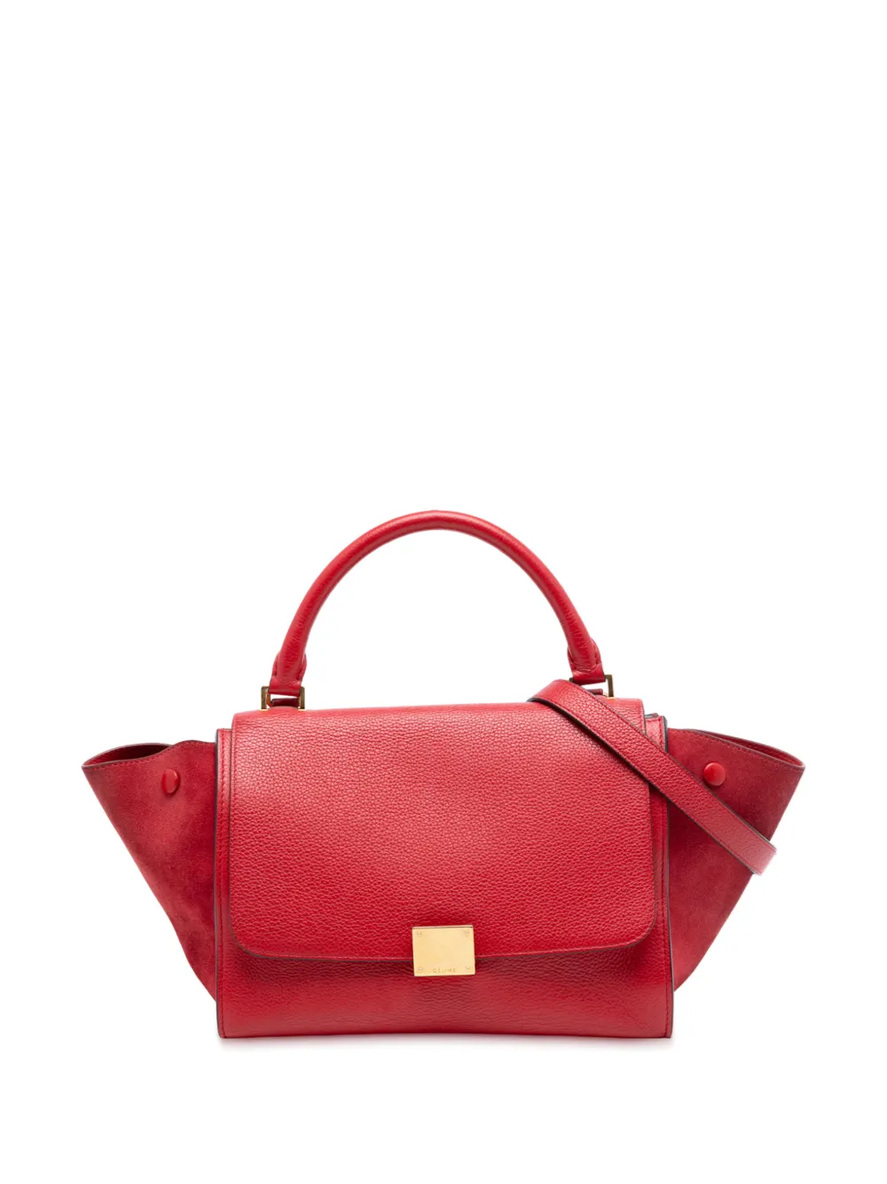 Celine Pre-Owned 2010-2025 Medium Leather Trapeze satchel - Rosso