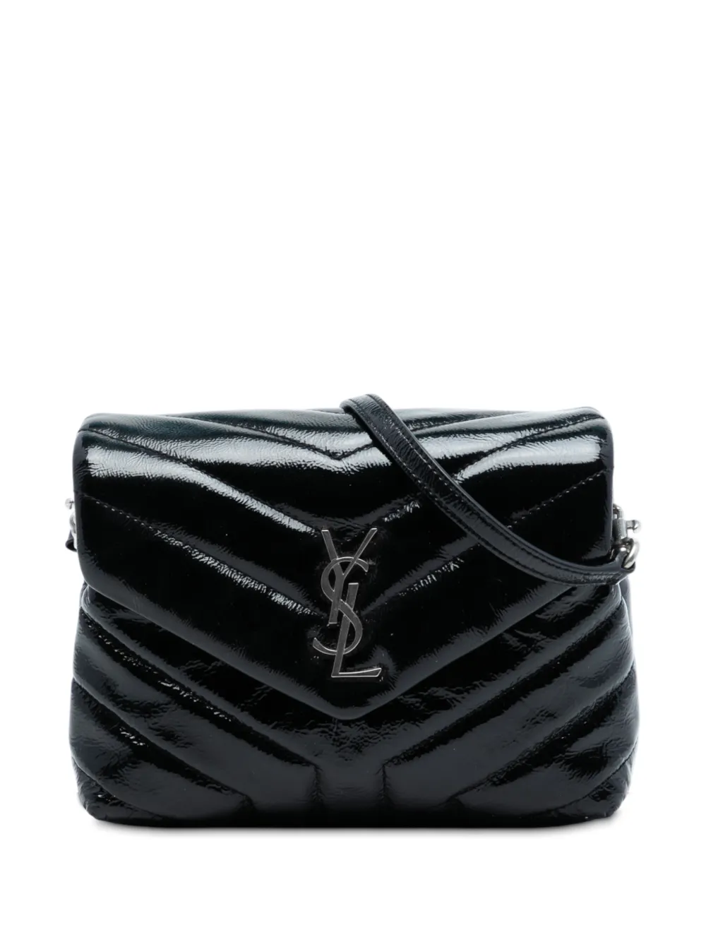 Saint Laurent Pre-Owned 2017 Toy Matelasse Patent Monogram LouLou crossbody bag - Nero