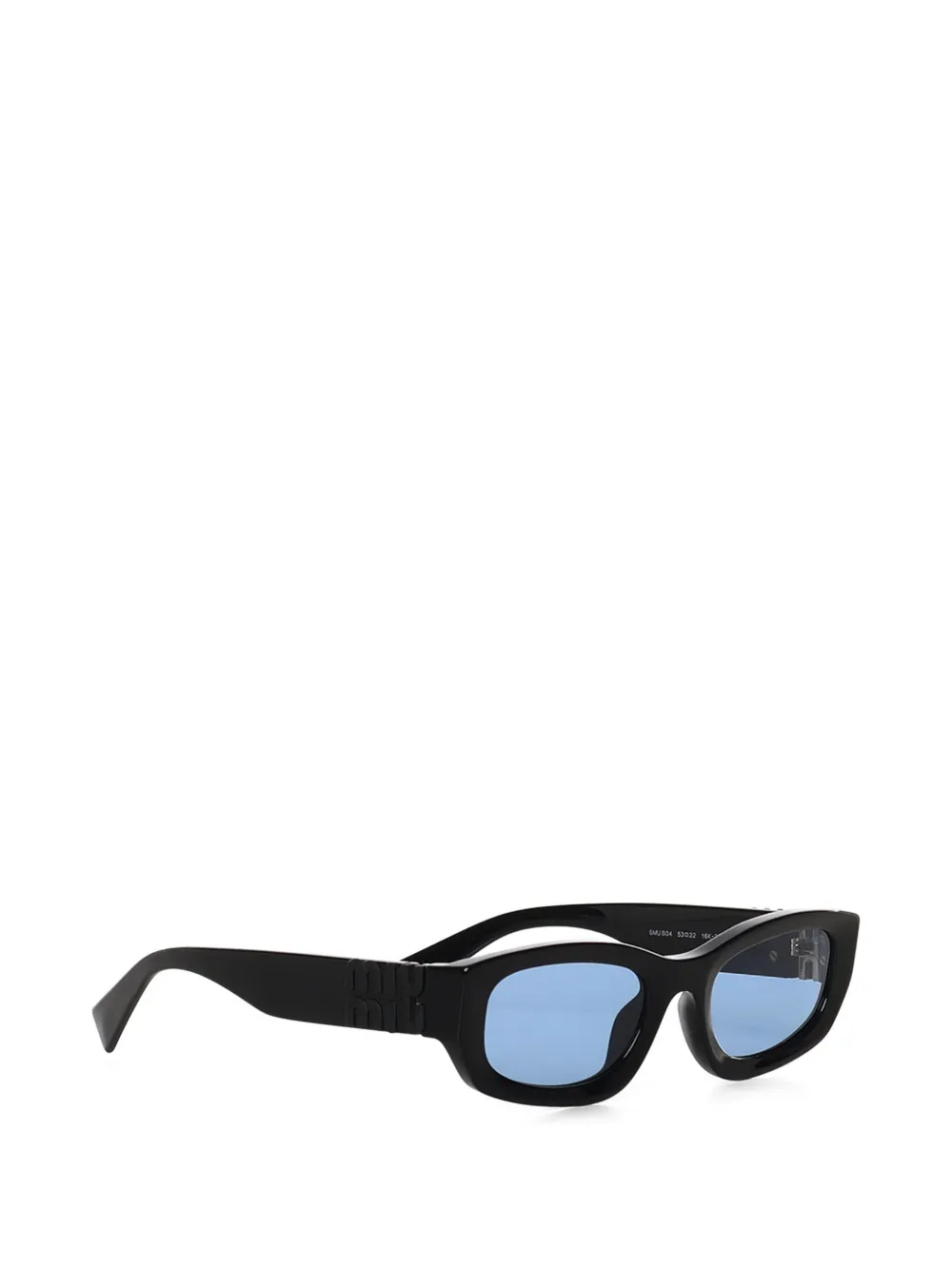 Miu Eyewear Zonnebril met rechthoekig montuur en logo Zwart