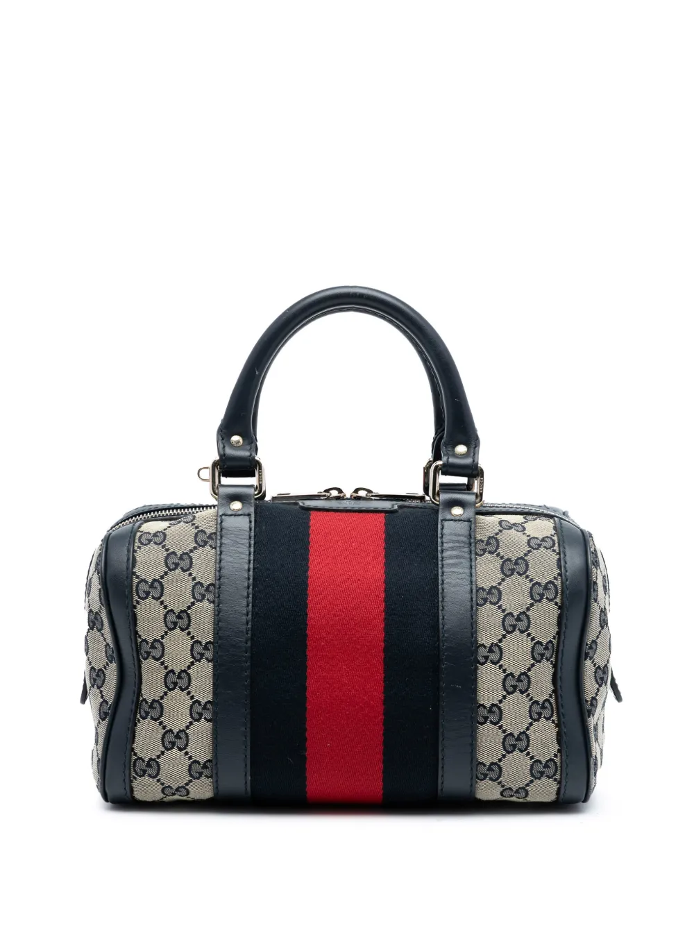 Gucci Pre-Owned 2016-2025 Small GG Canvas Web Joy Boston Bag satchel - Marrone