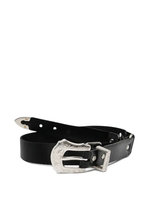 Toga buckle leather belt