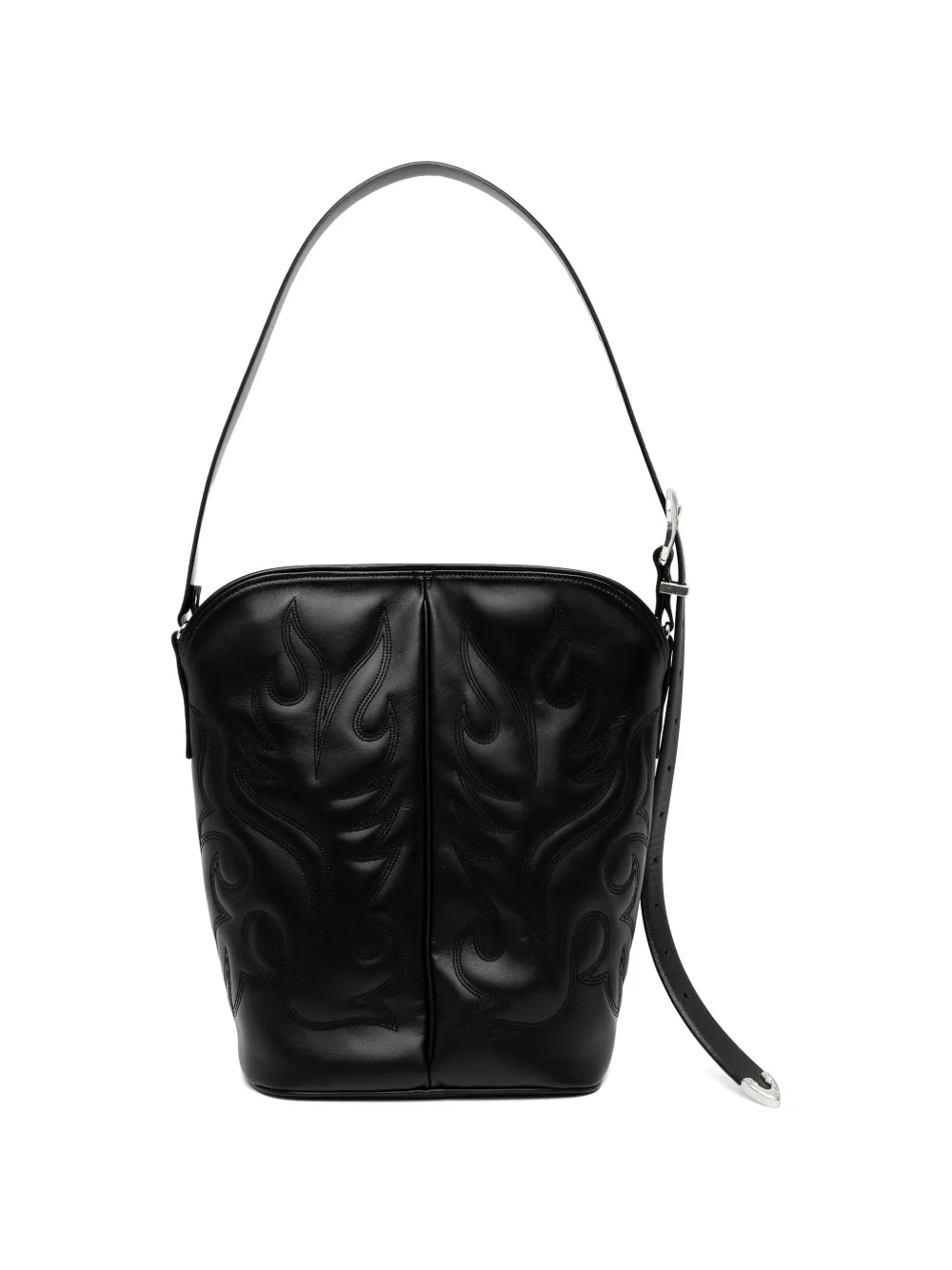  Toga Too Flame-stitch Adjustable-strap Shoulder Bag - Black 