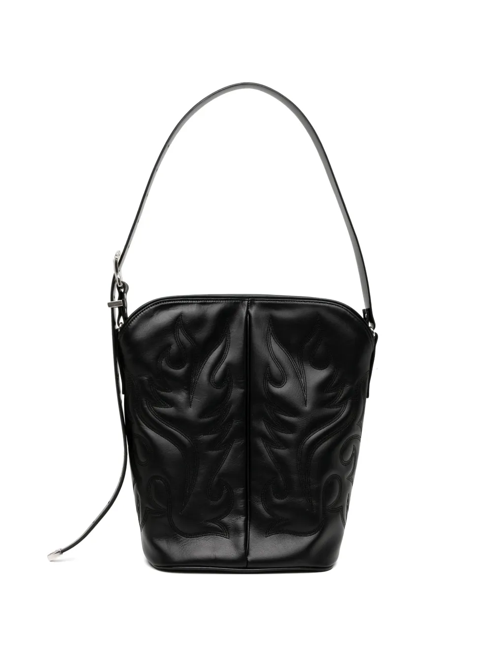TOGA TOO flame-stitch adjustable-strap shoulder bag - Nero