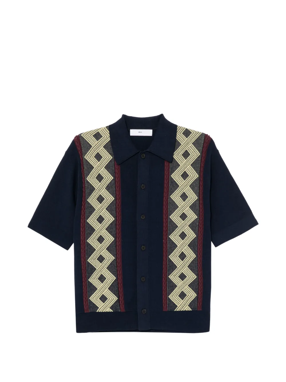 Toga Virilis patterned short-sleeve cardigan - Blue