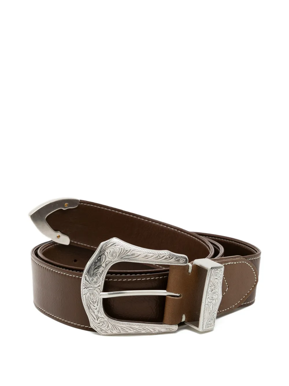 Toga Buckle-fastening Leather Belt In Brown