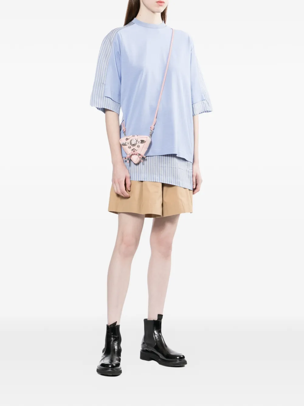  Toga Pulla Striped-detail T-shirt - Blue 