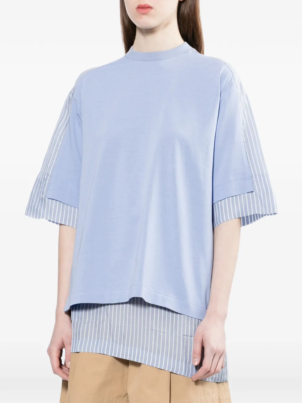 Toga Pulla Striped-detail T-shirt - Blue 