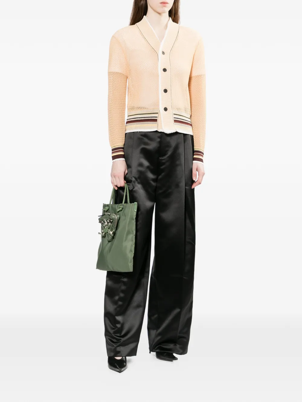  Toga Pulla V-neck Striped-hem Cardigan - Neutrals 