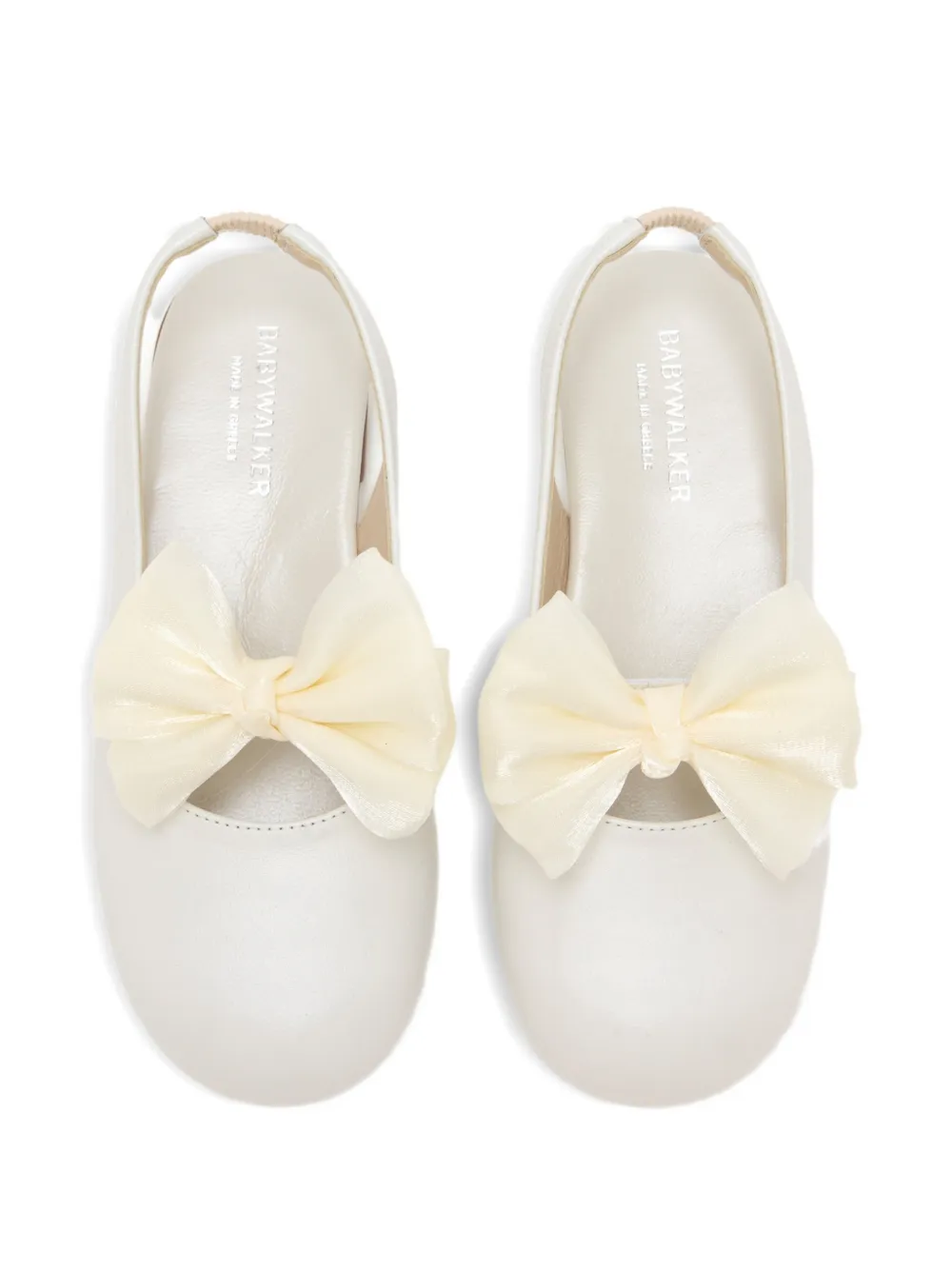 BabyWalker bow strap ballet flats Wit
