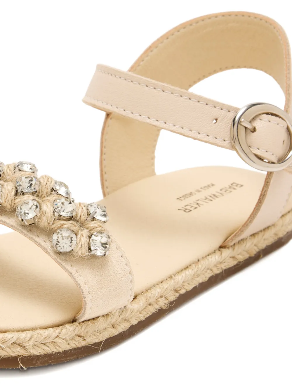 BabyWalker crystal-embellishments buckled open-toe sandals Beige