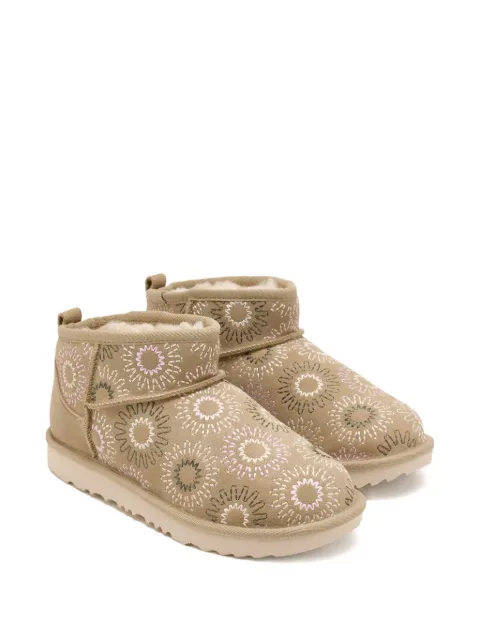 UGG Kids botas Classic Ultra Mini Sun Stitch