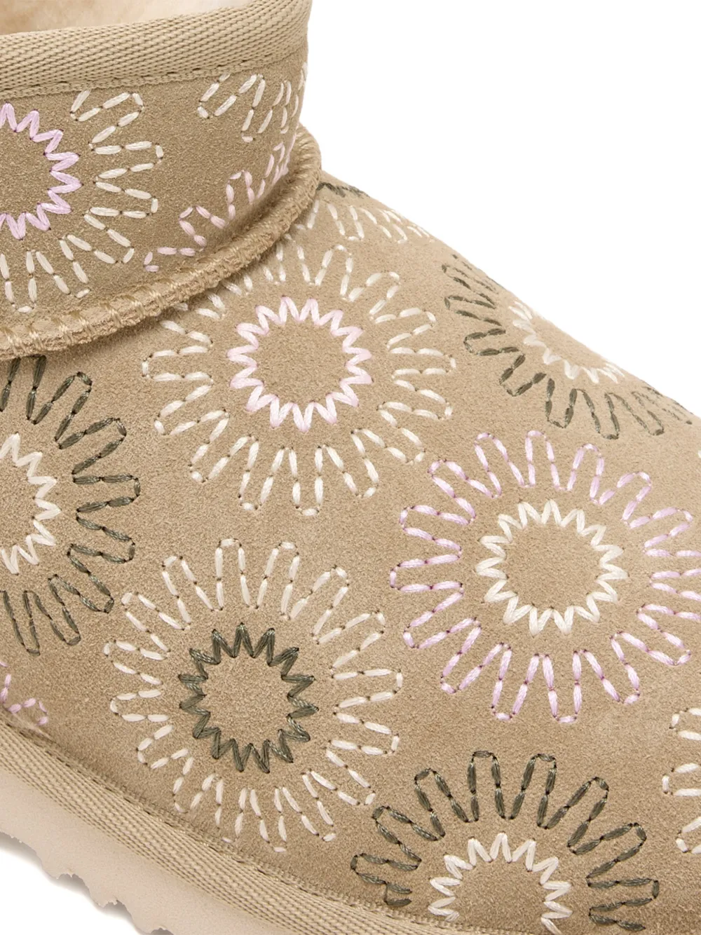 UGG Kids Classic Ultra Mini Sun Stitch boots Beige