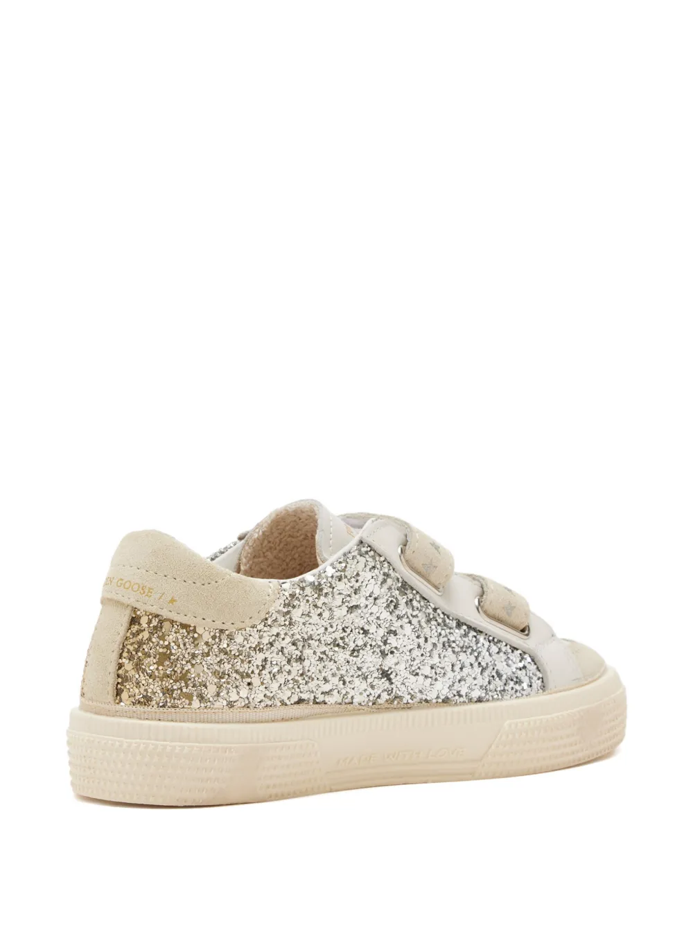 Golden Goose Kids glitter star sneakers Grijs
