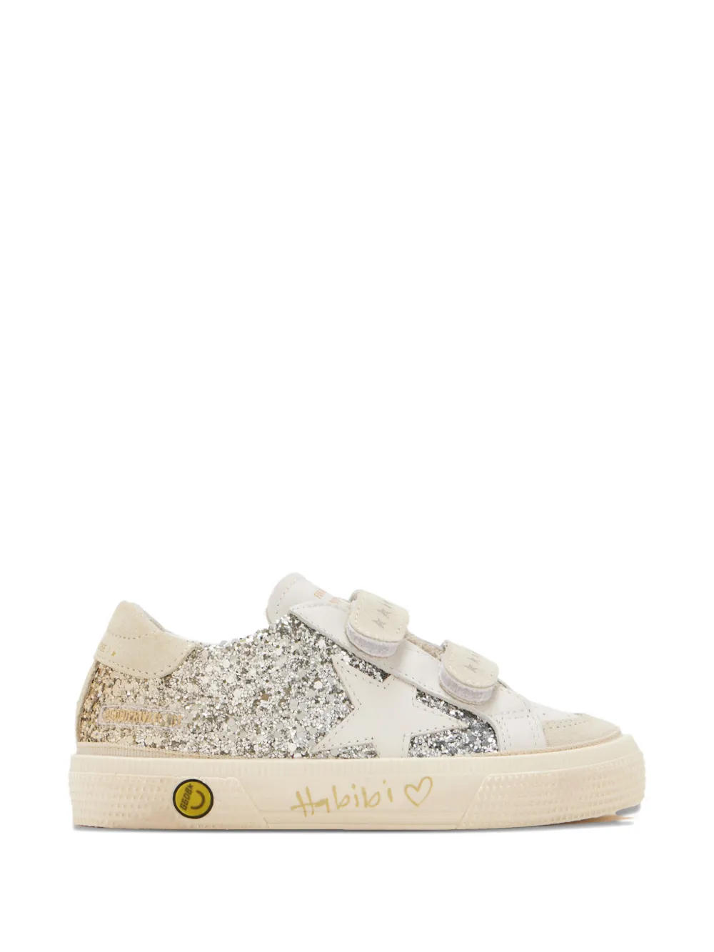 Golden Goose Kids glitter star sneakers Grijs