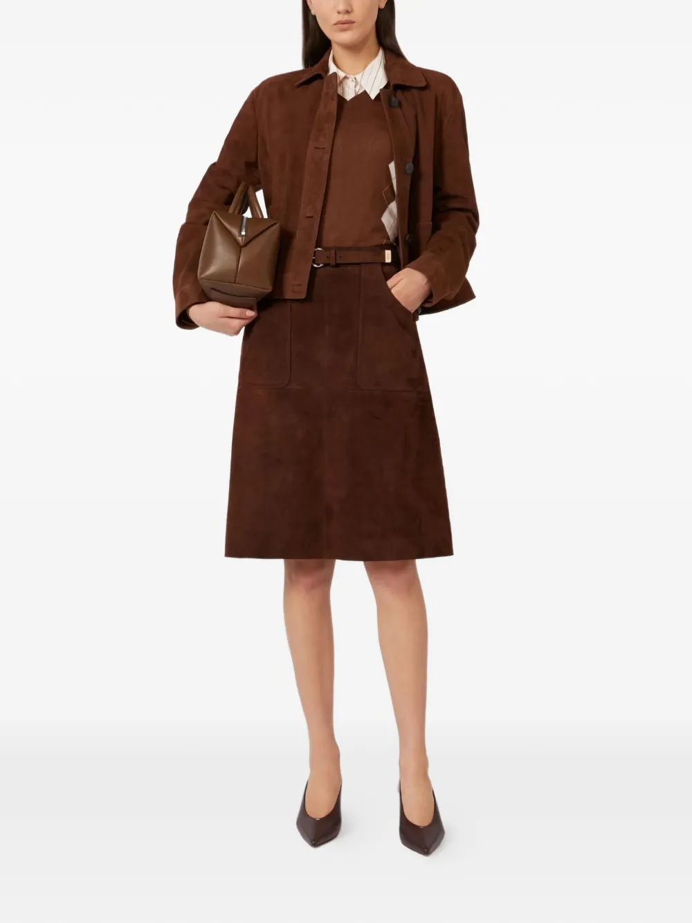  Max Mara Pull à Losanges - Marron 