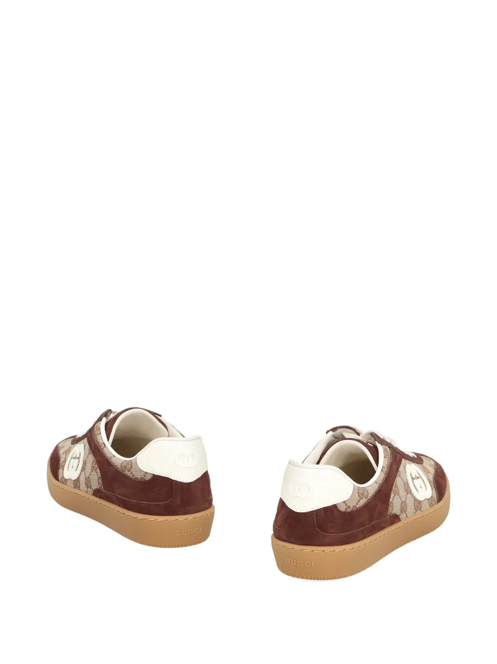 Gucci Sneakers met leren vlak en logoplakkaat Beige