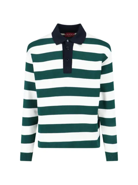 Gucci striped cotton polo shirt